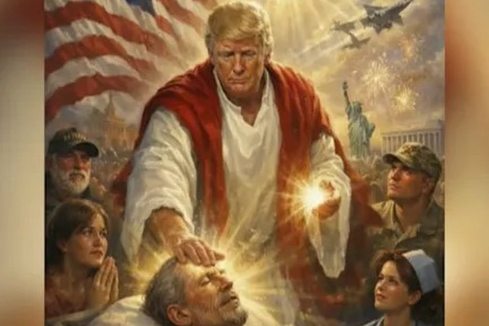 Trump se representa como Jesucristo y escala su choque con el Vaticano