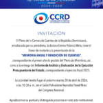 Cámara de Cuentas presenta Memoria Anual y Evaluación Presupuestaria 2025 ante el Congreso Nacional