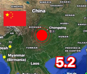Sismo de magnitud 5.2 sacude la provincia de Sichuan, en China
