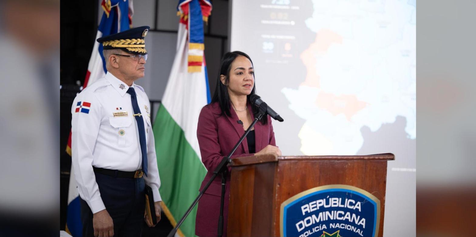 La ministra de Interior y Policía, Faride Raful, presenta el balance de la Fuerza de Tarea Conjunta