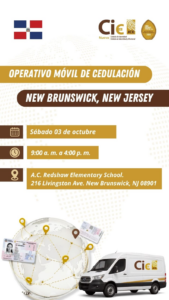 JCE realizará operativo móvil de cedulación para dominicanos en New Brunswick