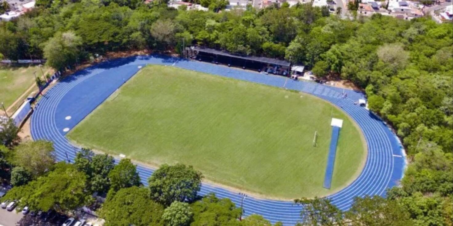 Vista aérea de la pista de atletismo de San Francisco de Macorís